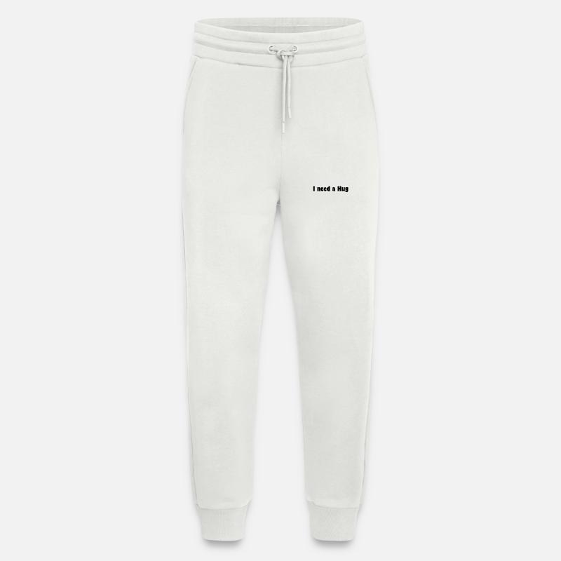 need hug - Pantalon de jogging bio décontracté fabriqué en UE - OFF WHITE