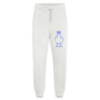 Möwe Mittelfinger Beleidigung Stinkefinger frech - Jogginghose - made by SPREAD - OFF WHITE - Vorne