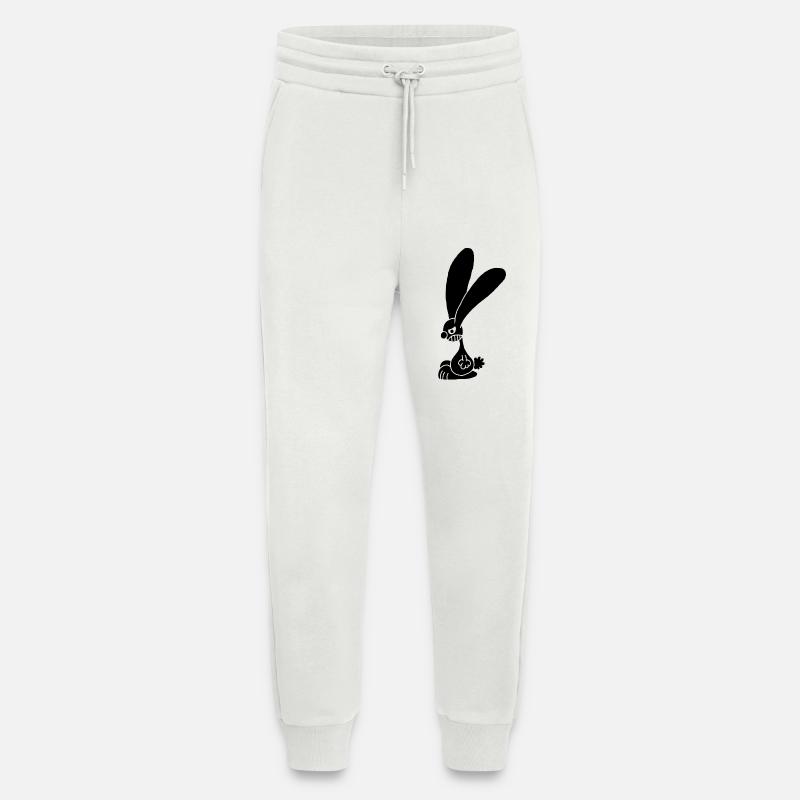 Grumpy Black Rabbit - Jogging Pants - made by SPREAD  - OFF WHITE