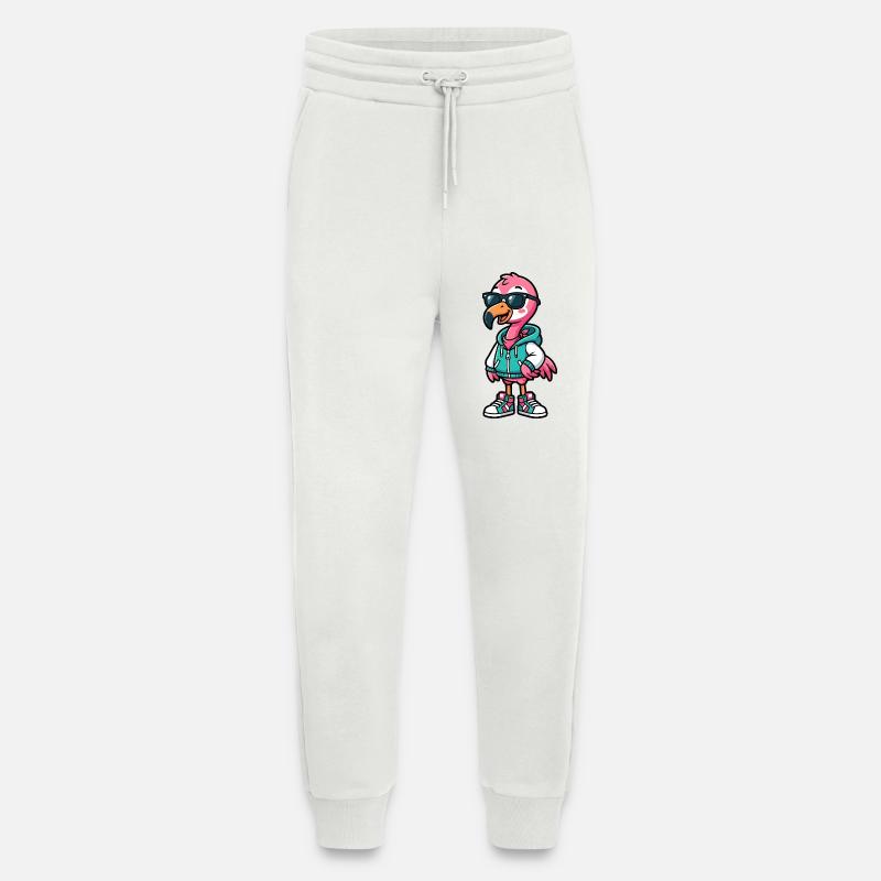 Flamant rose cool - Pantalon de jogging bio décontracté fabriqué en UE - OFF WHITE