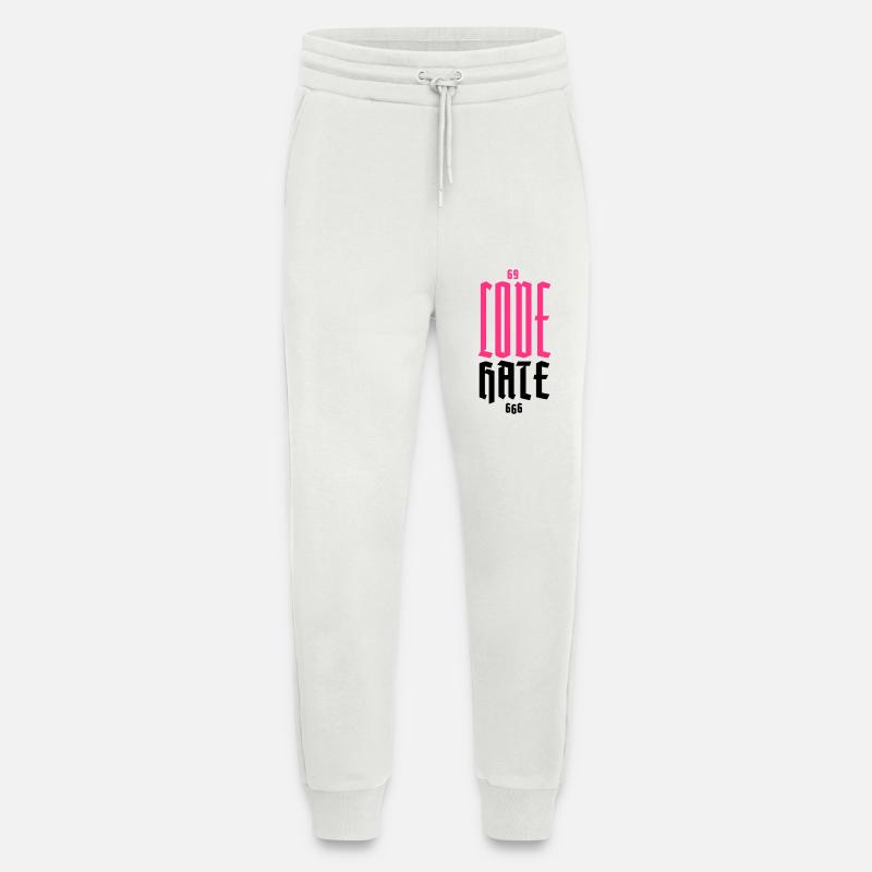 Gothique Néon CODE Vertical - Pantalon de jogging bio décontracté fabriqué en UE - OFF WHITE