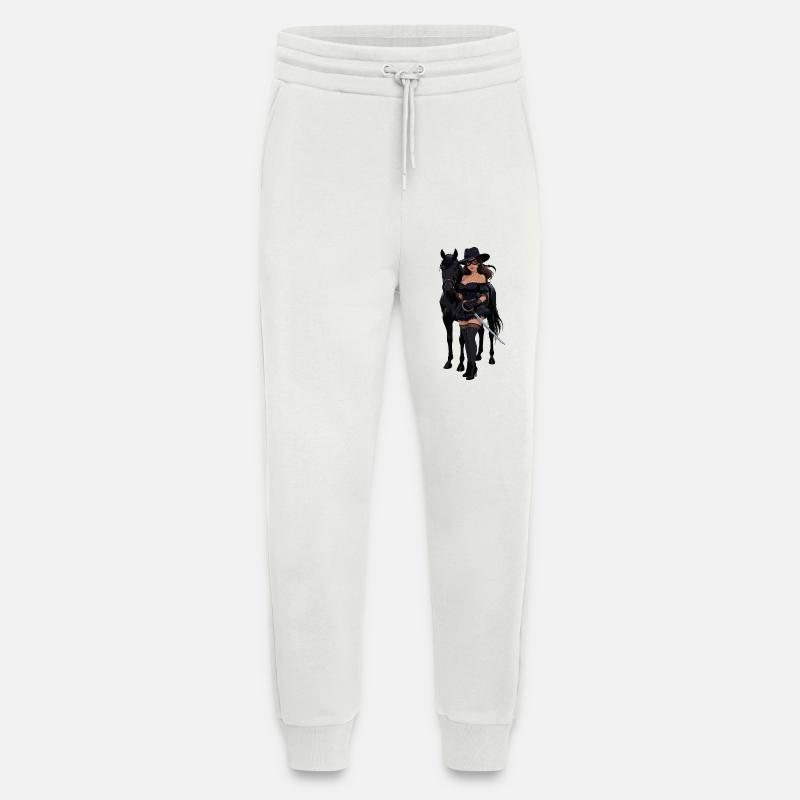 Zorro-Frau mit schwarzem Pferd - Jogginghose - made by SPREAD - OFF WHITE