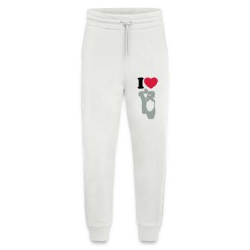 I love ballet - J'aime le ballet - Pantalon de jogging bio décontracté fabriqué en UE - OFF WHITE - Devant