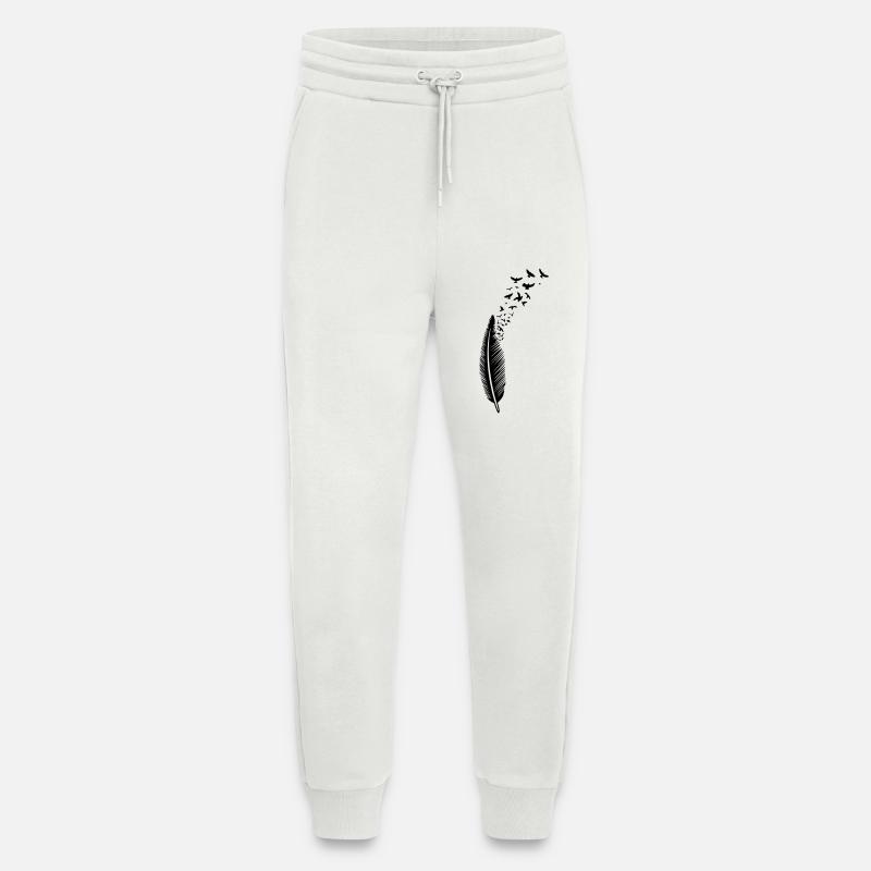 Feder und Vögel Vogelschwarm - Jogginghose - made by SPREAD - OFF WHITE