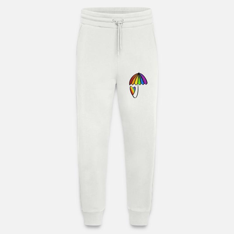 Regenbogen Herz mit Schirm - Jogginghose - made by SPREAD - OFF WHITE