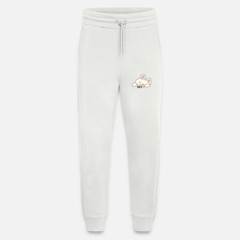 Cuddly Bunny Hey – Cute Cartoon Message - Jogging Pants - made by SPREAD  - OFF WHITE