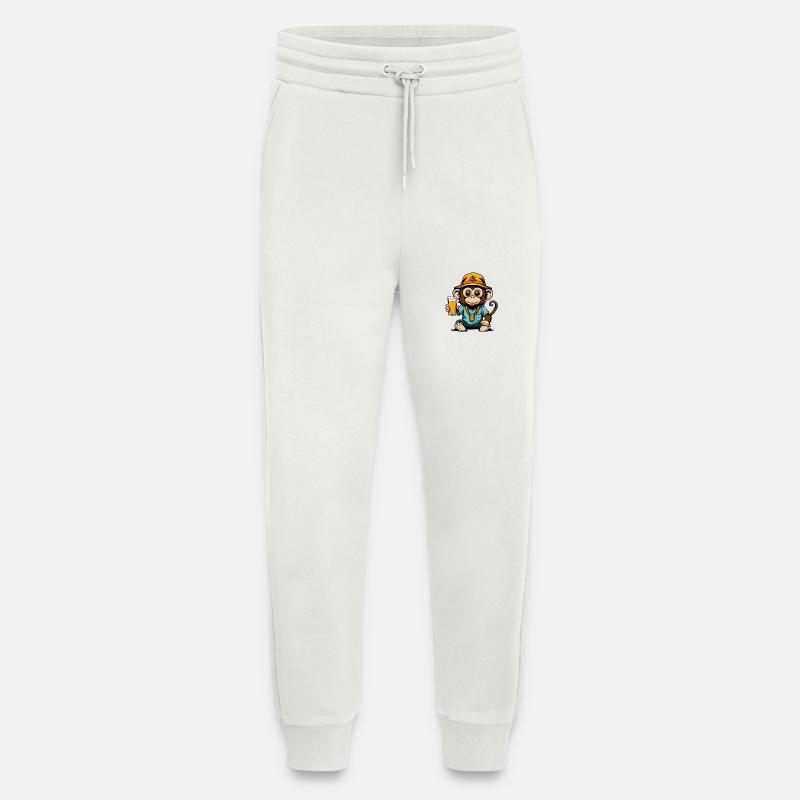 Affe mit Fischerhut und Bier - Jogginghose - made by SPREAD - OFF WHITE