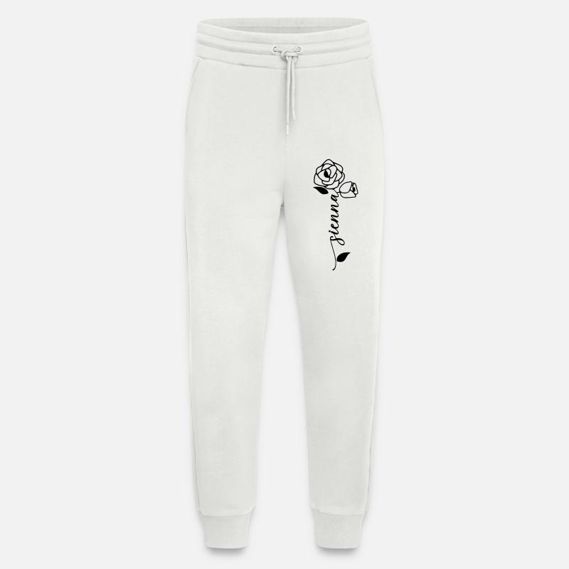 Sienne Nom Prénom Nom Fleur - Pantalon de jogging bio décontracté fabriqué en UE - OFF WHITE