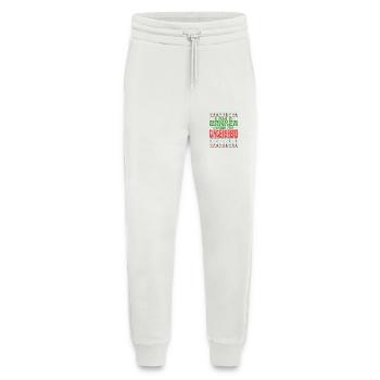 Citation de Noël du banquier - Pantalon de jogging bio décontracté fabriqué en UE - OFF WHITE - Devant