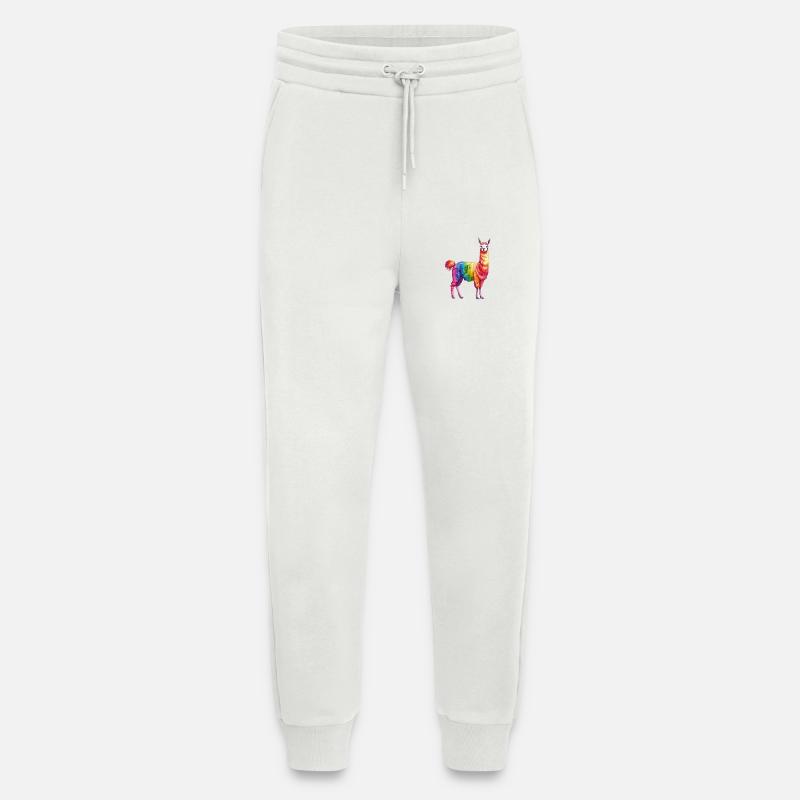 Buntes Regenbogen Lama - Jogginghose - made by SPREAD - OFF WHITE