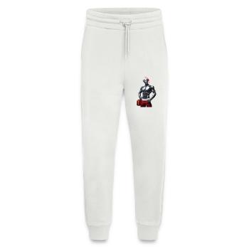 Cyberrobot avec chapeau de Père Noël et cadeau - Pantalon de jogging bio décontracté fabriqué en UE - OFF WHITE - Devant