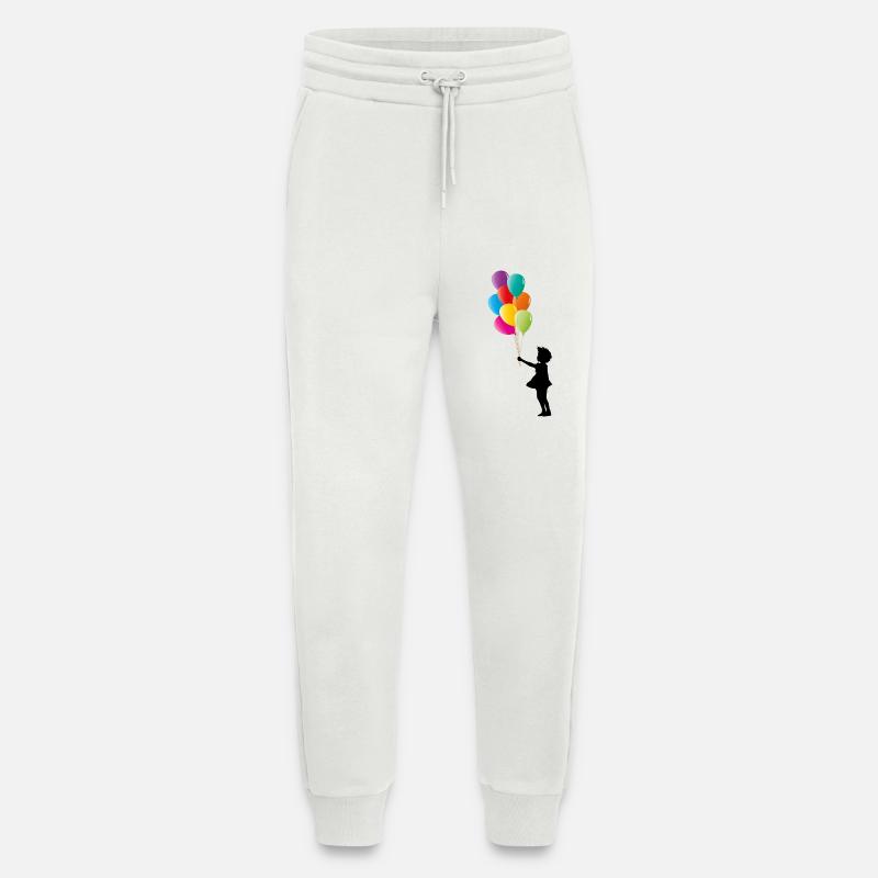 Mädchen mit bunten Luftballons - Jogginghose - made by SPREAD - OFF WHITE