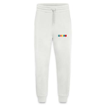 MERCI. THANKS. THANK YOU. ANNIVERSAIRE. NAISSANCE. - Pantalon de jogging bio décontracté fabriqué en UE - OFF WHITE - Devant
