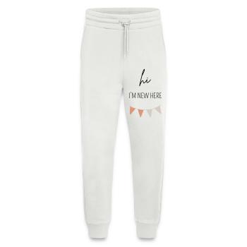 HI I'M NEW HERE | Baby Body Geschenk - Jogginghose - made by SPREAD - OFF WHITE - Vorne