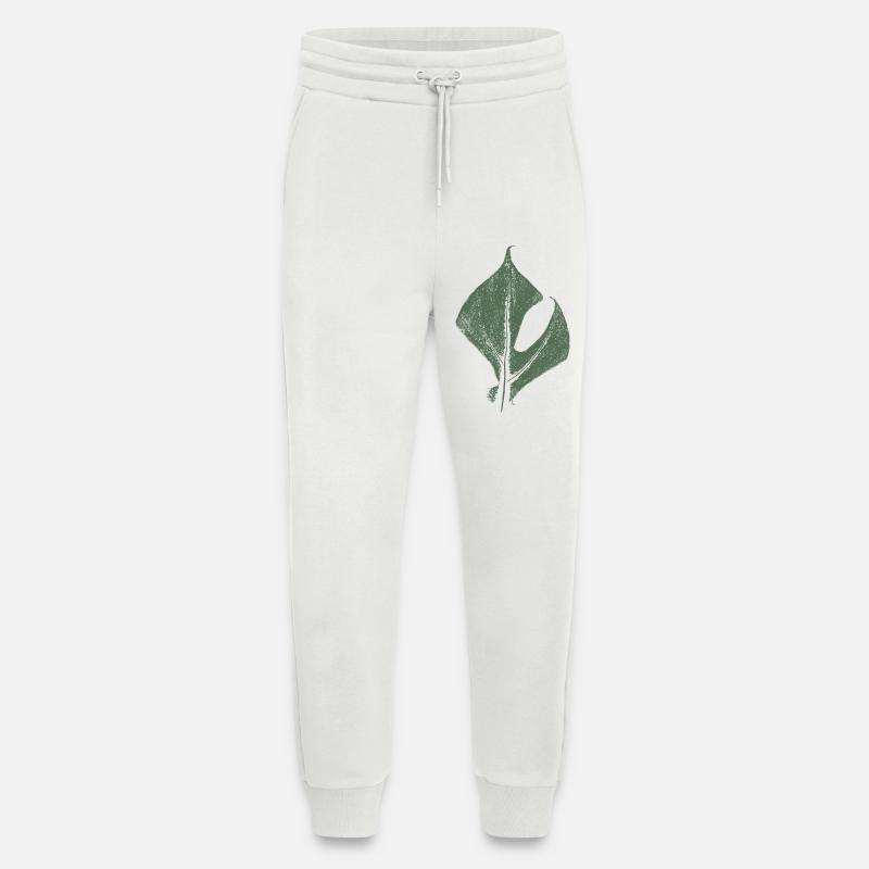 Monstrea (Rhaphidophora tetrasperma) leaf - Jogging Pants - made by SPREAD  - OFF WHITE