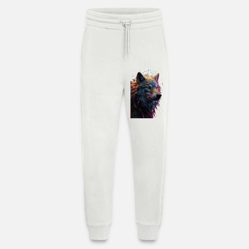 Wolf Wolfskopf Raubtier Geschenk - Jogginghose - made by SPREAD - OFF WHITE