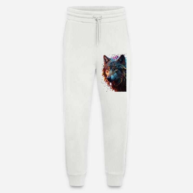 Wolf Wolfskopf Raubtier Geschenk - Jogginghose - made by SPREAD - OFF WHITE