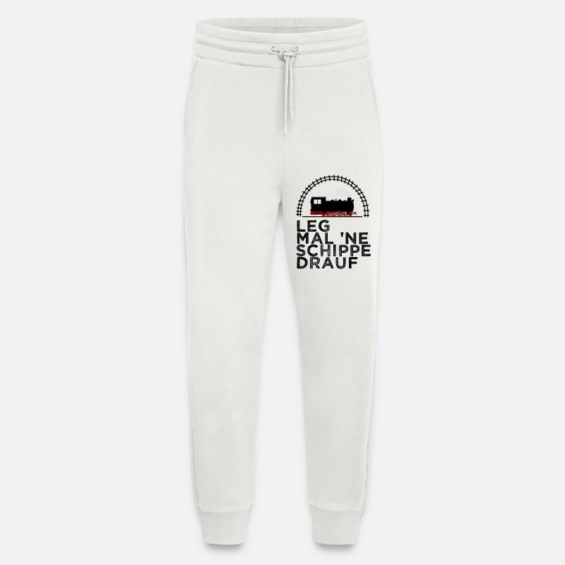 Dampflok Schiene Schippe drauf Kohle - Jogginghose - made by SPREAD - OFF WHITE