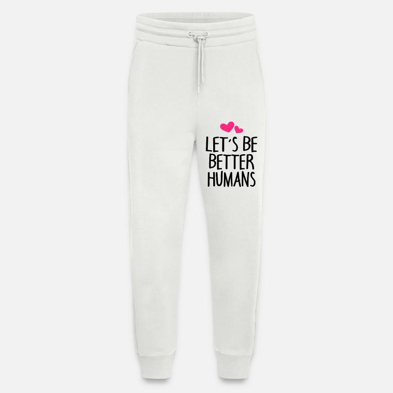 Homme Peuple Terre Dicton - Pantalon de jogging bio décontracté fabriqué en UE - OFF WHITE