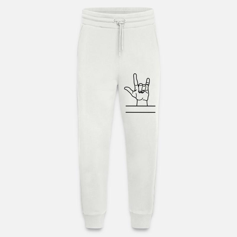 Hand gesture respect text space - Jogging Pants - made by SPREAD  - OFF WHITE