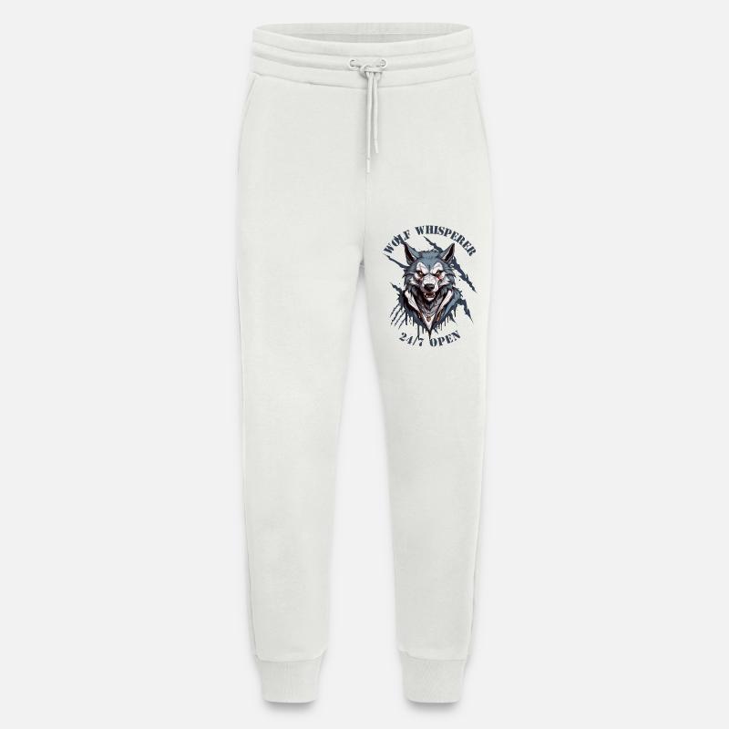 Wolf Whisperer Open 24/7 - Jogging Pants - made by SPREAD  - OFF WHITE