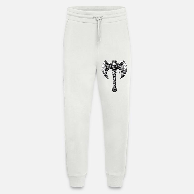 Axe throwing axe skull design - Jogging Pants - made by SPREAD  - OFF WHITE