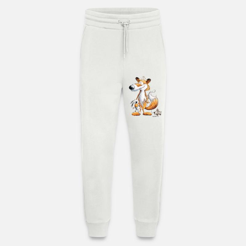 Fuchs Mit Spielzeug Hase Und Kuscheltier - Jogginghose - made by SPREAD - OFF WHITE