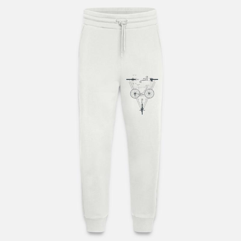 Geometric Bicycle Inside Triangle Emblem - Jogging Pants - made by SPREAD  - OFF WHITE