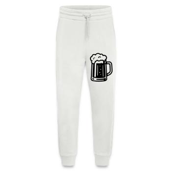 Tasse de bière symbole de bière - Pantalon de jogging bio décontracté fabriqué en UE - OFF WHITE - Devant