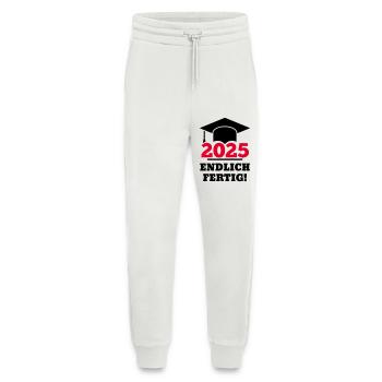 Doktorhut 2025 Endlich Fertig Geschenk Studenten  - Jogginghose - made by SPREAD - OFF WHITE - Vorne