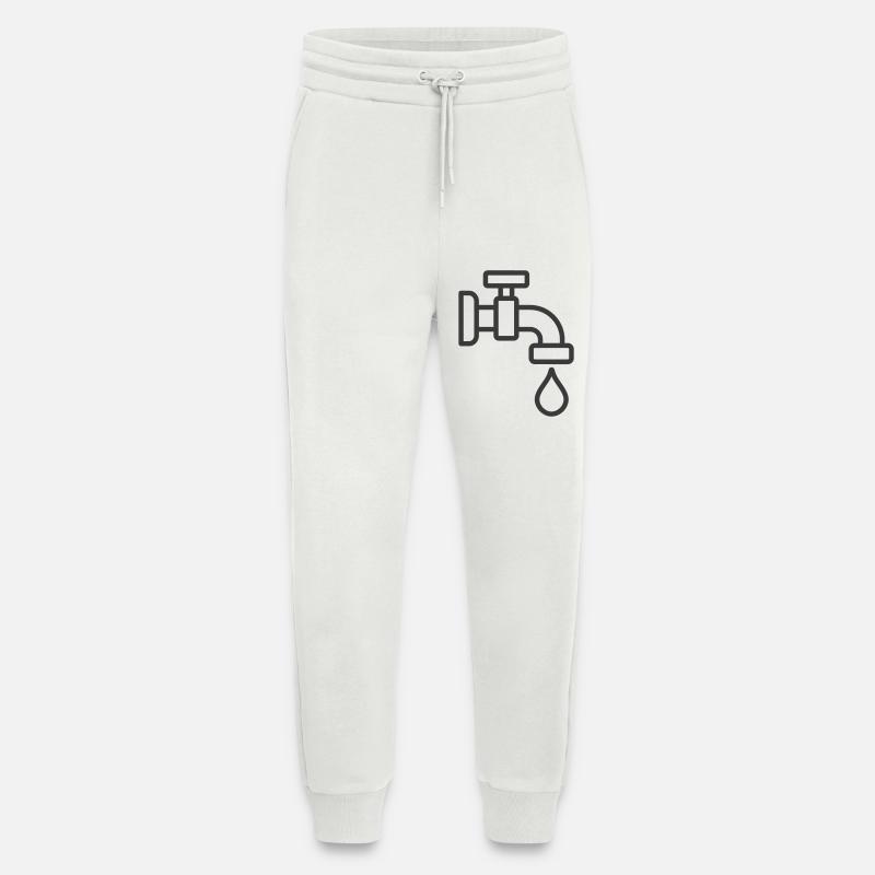 Wasserhahn mit Tröpfchensymbol - Jogginghose - made by SPREAD - OFF WHITE