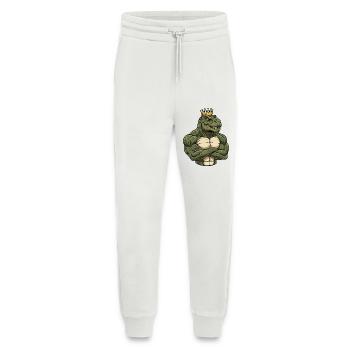 Fort Dino T-Rex King Dessin animé Fitness Jungle - Pantalon de jogging bio décontracté fabriqué en UE - OFF WHITE - Devant