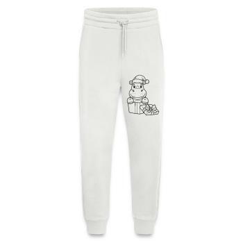 Weihnachts-Nilpferd mit Geschenken - Jogginghose - made by SPREAD - OFF WHITE - Vorne