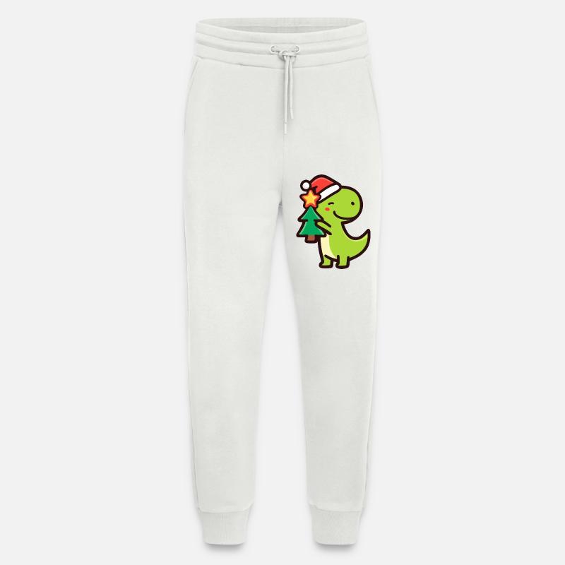 Kawaii Dino T-Rex mit Weihnachtsbaum - Jogginghose - made by SPREAD - OFF WHITE