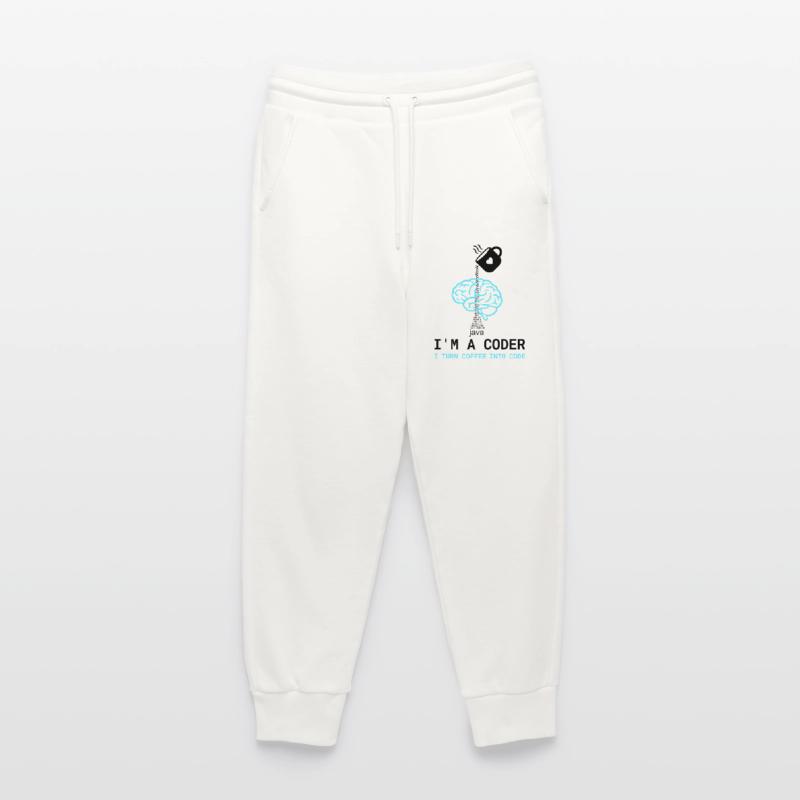 T-shirt Coder : Du café dans le code – Nerdy Programmie Pantalon de jogging bio décontracté fabriqué en UE