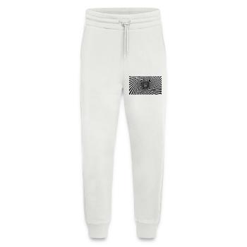Hypnotic Black White Spiral - Jogging Pants - made by SPREAD  - OFF WHITE - Front