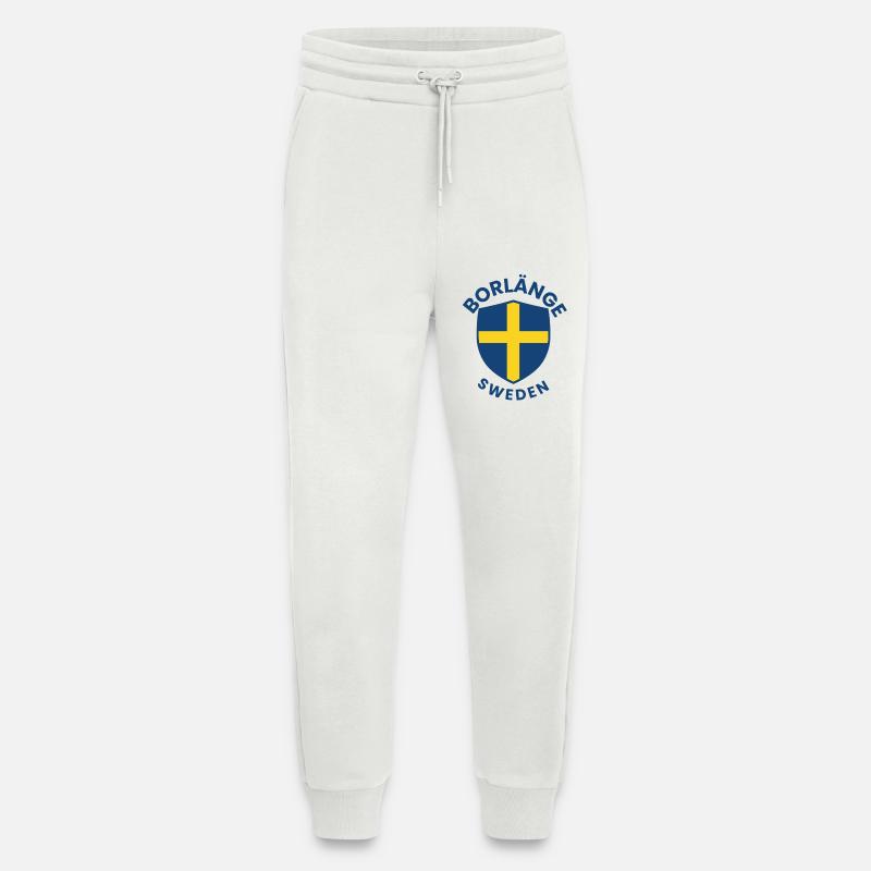 Borlänge Shield: Swedish flag design - Jogging Pants - made by SPREAD  - OFF WHITE