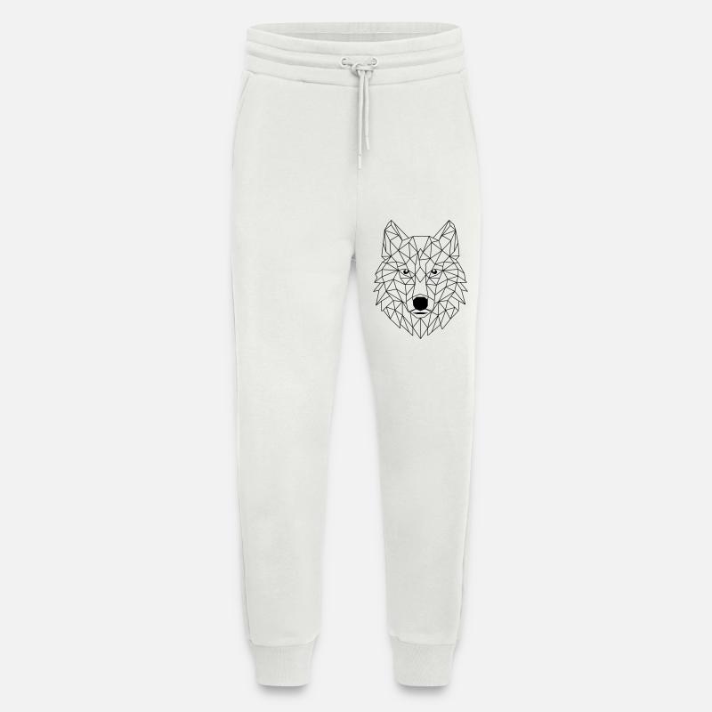 Wolf Polygon - Jogging Pants - made by SPREAD  - OFF WHITE
