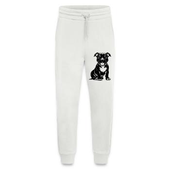 Doux Pitbul Heureux - Pantalon de jogging bio décontracté fabriqué en UE - OFF WHITE - Devant