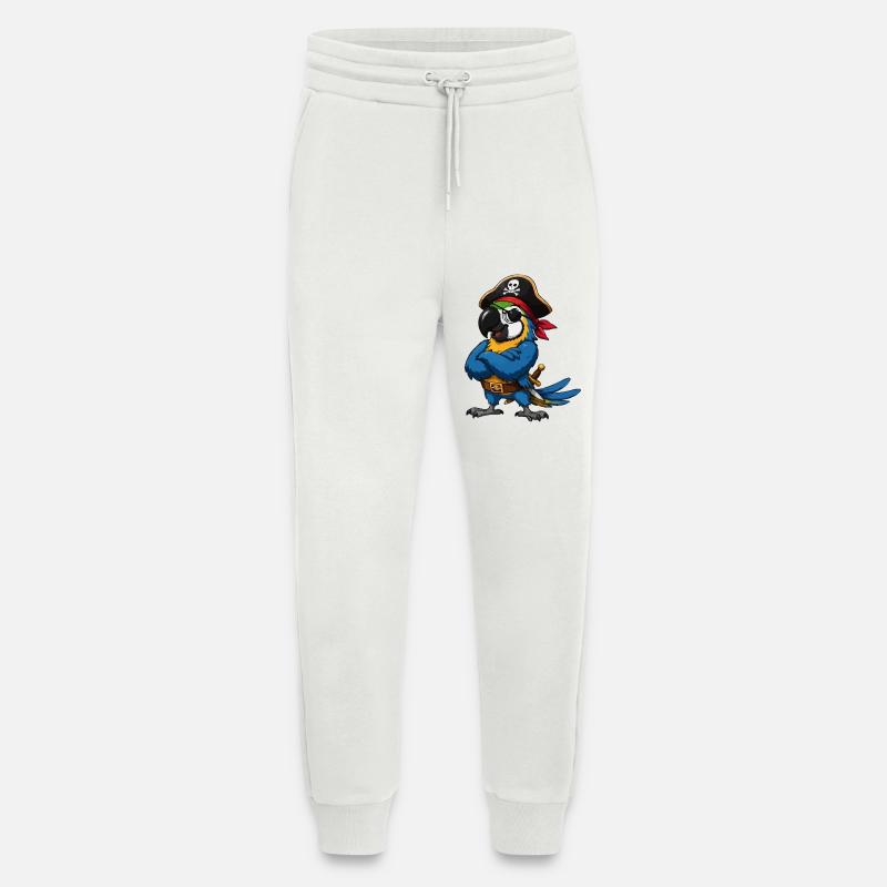 Oiseau pirate avec cache-œil - Pantalon de jogging bio décontracté fabriqué en UE - OFF WHITE