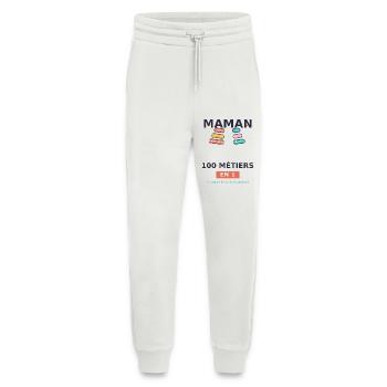 Maman 100 métiers en 1 - Pantalon de jogging bio décontracté fabriqué en UE - OFF WHITE - Devant