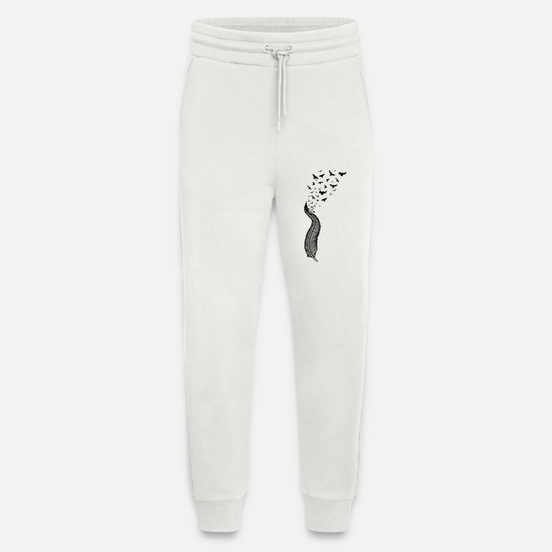 Feder und Vögel, feather with birds - Jogginghose - made by SPREAD - OFF WHITE