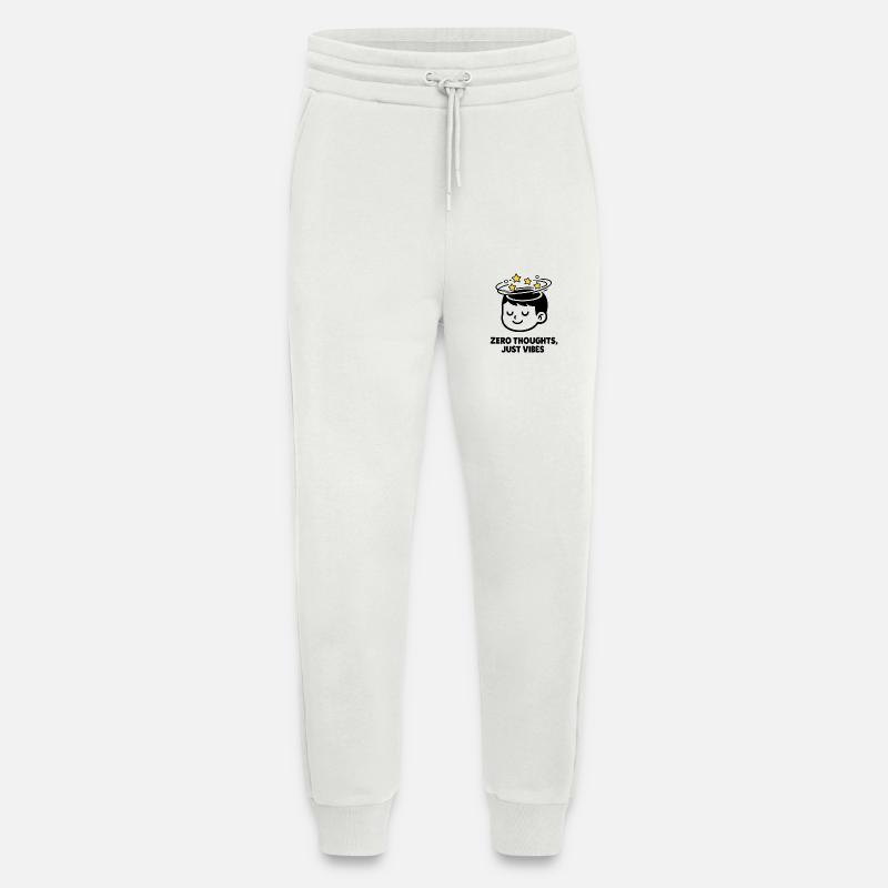 Zero Thoughts, Just Vibes - Pantalon de jogging bio décontracté fabriqué en UE - OFF WHITE