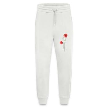 Blume: roter Mohn - Jogginghose - made by SPREAD - OFF WHITE - Vorne