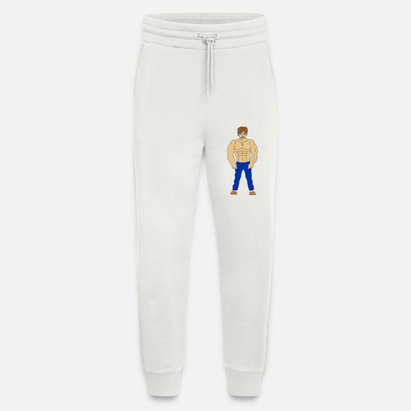 Junger Bodybuilder – Jeans & Muskeln - Jogginghose - made by SPREAD - OFF WHITE