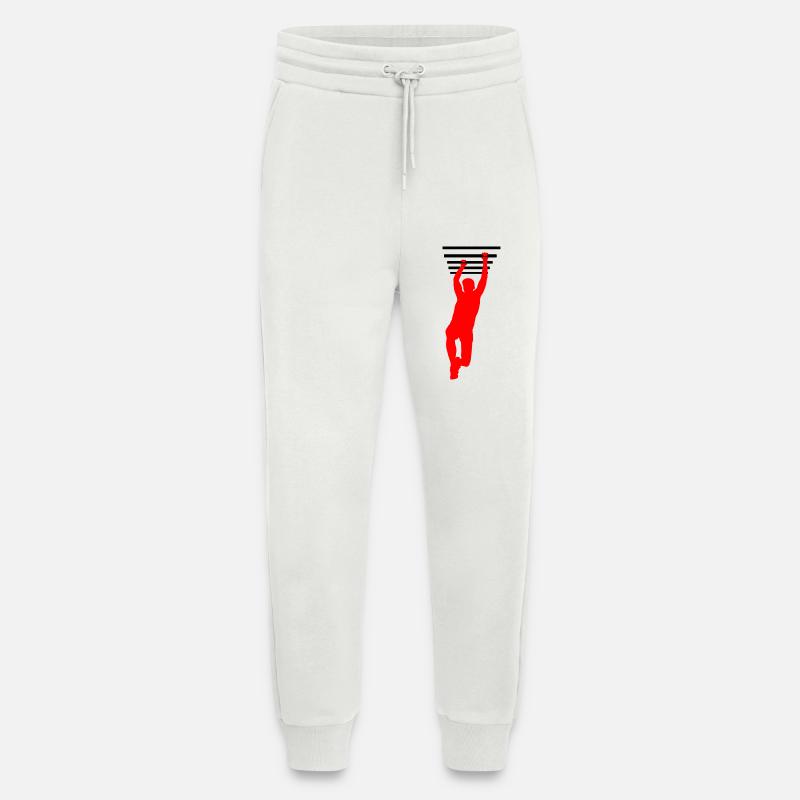 Prise OCR – Conception de barres suspendues - Pantalon de jogging bio décontracté fabriqué en UE - OFF WHITE