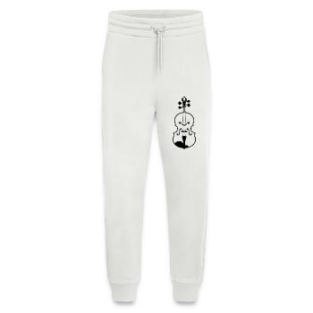 Style de dessin animé au violon - Pantalon de jogging bio décontracté fabriqué en UE - OFF WHITE - Devant