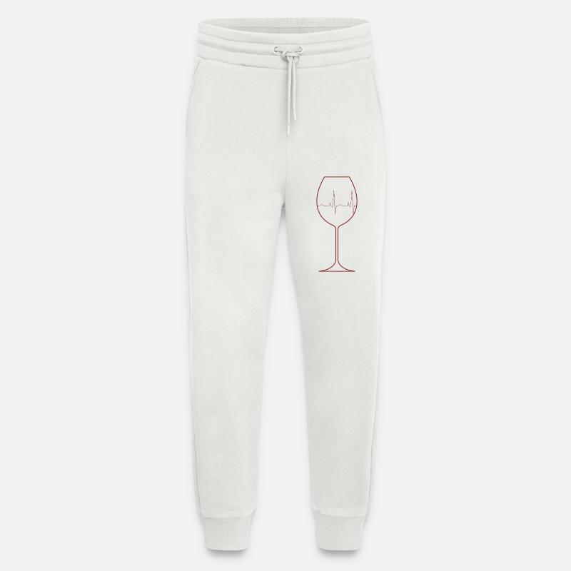 Weinglas mit Puls - Jogginghose - made by SPREAD - OFF WHITE