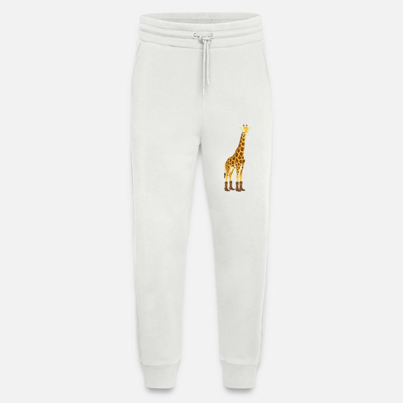 Giraffe with boot statement - Jogging Pants - made by SPREAD  - OFF WHITE