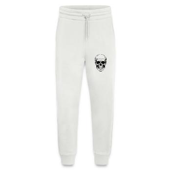 Tête de mort - Pantalon de jogging bio décontracté fabriqué en UE - OFF WHITE - Devant